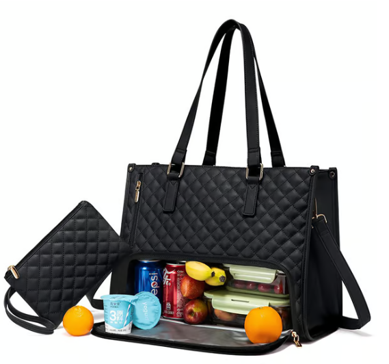 Grote draagtas lunchtas met bloemenprint en verstelbare schouderriem - geïsoleerd,... | bol