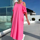 🌈 Maxi-jurk voor dames met open schouders