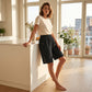 👖50% KORTING! 🌸Comfortabele capribroek voor dames met elastische tailleband