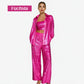 Glitter Blazer Met Pailletten en Wijde Broek voor dames(3-delige Set)
