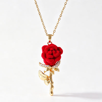 🌹 NU 50% KORTING! 💎 Elegante rode rozen hanger ketting – Delicaat ontwerp, hypoallergeen & perfect voor dagelijkse elegantie of als cadeau ✨