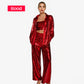 Glitter Blazer Met Pailletten en Wijde Broek voor dames(3-delige Set)