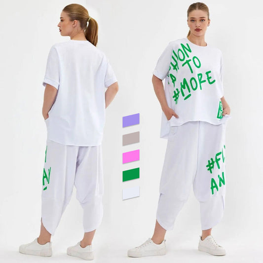 Casual tweedelig set: T-shirt en broek