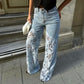 💃Zomermode voor de toekomst🌸Modieuze kanten patchwork denim jeans