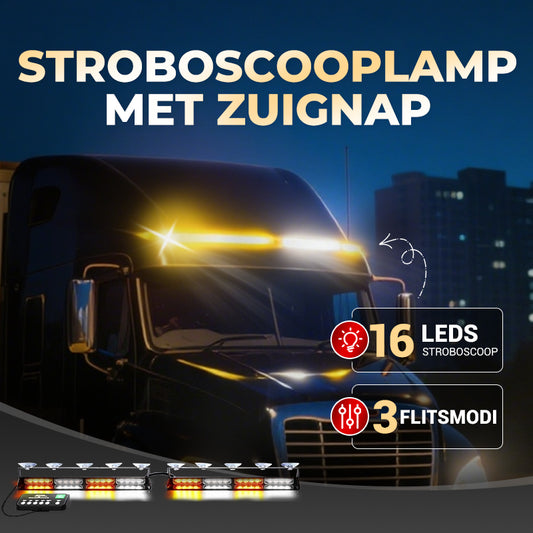 Waarschuwingslicht met zuignap voor voorruit voor voertuigen