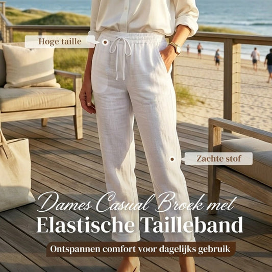 👖 NU 65% KORTING – Katoen-linnen damesbroek met elastische taille & wijde pijpen | Licht en ademend