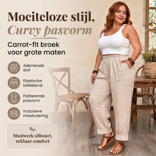 🎉【Aanbieding】👖✨Dames Losse Casual Broek | Elastische Taille | Relaxed Fit | Effen Kleuren | Polyester Mix | 1XL-5XL🧵