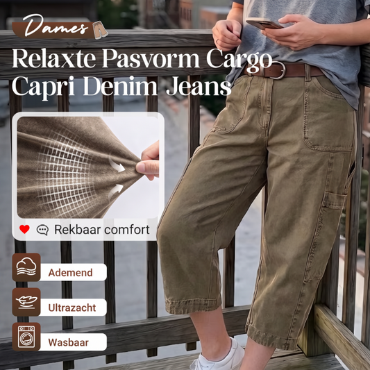 👖 NU 50% KORTING! 🌿 Dames relaxte casual cargo-capribroek – met ruime opbergzakken, ademende stof en een relaxte pasvorm – dagelijks comfort, klaar voor warm weer. ✨