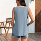 Casual Zomerse Geborduurde Tanktop met Oogjes voor Dames