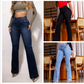 👖Stretch flare jeans met hoge taille