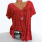 Korte mouw met v-hals print