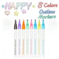 Omlijnde Markeerstiften Set (8 Kleuren)