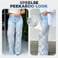💃Zomermode voor de toekomst🌸Modieuze kanten patchwork denim jeans
