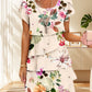 💃Multi-plant Floral Print Cascade Dress（The more you buy, the higher the discount）
