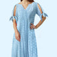 💃Elegante effen jurk met V-hals en uitgesneden details voor dames