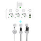 🎉Nieuwjaars Cadeau 52% KORTING!🔌Slanke Slimme Stekkerdoos (USB + Nachtlampje) – Individuele Schakelaars & Reisvriendelijk: Laad Meerdere Apparaten Tegelijk!