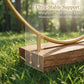 🌸 Gouden decoratiehoepel met houten standaard