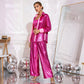 Glitter Blazer Met Pailletten en Wijde Broek voor dames(3-delige Set)