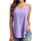 Casual Zomerse Geborduurde Tanktop met Oogjes voor Dames