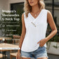Dames tanktop met V-hals en decoratieve knopen | Losvallende pasvorm