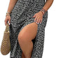 💗Zomerspecials - 50% KORTING💗Plus-size jurk met korte mouwen en split en bloemenprint