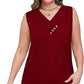 Dames tanktop met V-hals en decoratieve knopen | Losvallende pasvorm