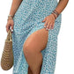 💗Zomerspecials - 50% KORTING💗Plus-size jurk met korte mouwen en split en bloemenprint