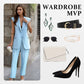 Dames Stijlvolle Mouwloze Blazer & Hoge Taille Broek Set