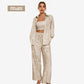 Glitter Blazer Met Pailletten en Wijde Broek voor dames(3-delige Set)