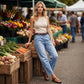 🌟 Damesjeansshort met hoge taille en wijde pijpen – Verlengt de benen & vintage wassing – Casual cropped broek – perfect voor de zomer, het strand of een vrije dag 👒
