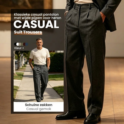 👖 Heren Casual Geplooide Wijde Broek – Comfortabel, Stijlvol & Tijdloos! Klassieke plooi, moderne pasvorm – perfect voor elke gelegenheid. ✨💼