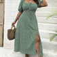 💗Zomerspecials - 50% KORTING💗Plus-size jurk met korte mouwen en split en bloemenprint