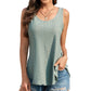 Casual Zomerse Geborduurde Tanktop met Oogjes voor Dames