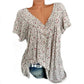 Korte mouw met v-hals print