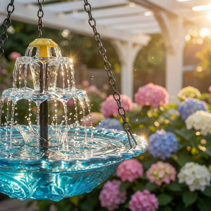 🐦 Solar-Kaskaden-Hängender Vogelbad-Brunnen