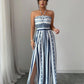 👗 47% OFF NOW! 💥 Geometric Jumpsuit with Halter Neckline & Side Slit – Unique print & elastic back – Versatile, perfect for summer parties or resort wear ✨