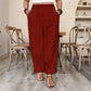 🎉【Aanbieding】👖✨Dames Losse Casual Broek | Elastische Taille | Relaxed Fit | Effen Kleuren | Polyester Mix | 1XL-5XL🧵