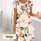 💃Multi-plant Floral Print Cascade Dress（The more you buy, the higher the discount）