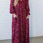 🌺 Dames maxi-jurk van rayon met bloemenprint, gesmokte taille en voering – flatterende pasvorm, lichtgewicht stof en elegante boho-stijl 💃