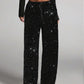 💖 LAATSTE DAG UITVERKOOP 50% KORTING🥰Dames wijde broek met pailletten en elastische tailleband