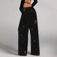 💖 LAATSTE DAG UITVERKOOP 50% KORTING🥰Dames wijde broek met pailletten en elastische tailleband