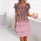 💃Multi-plant Floral Print Cascade Dress（The more you buy, the higher the discount）