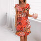💃Multi-plant Floral Print Cascade Dress（The more you buy, the higher the discount）