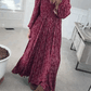 🌺 Dames maxi-jurk van rayon met bloemenprint, gesmokte taille en voering – flatterende pasvorm, lichtgewicht stof en elegante boho-stijl 💃