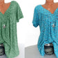 Korte mouw met v-hals print