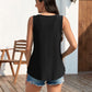 Casual Zomerse Geborduurde Tanktop met Oogjes voor Dames