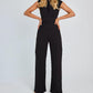 Effen gekleurde taille afslankende jumpsuit met wijde pijpen