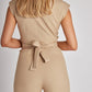 Effen gekleurde taille afslankende jumpsuit met wijde pijpen