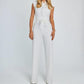 Effen gekleurde taille afslankende jumpsuit met wijde pijpen