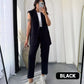 Dames Stijlvolle Mouwloze Blazer & Hoge Taille Broek Set